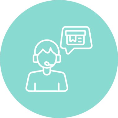 Müşteri destek hattı simgesi, vektör illüstrasyonu