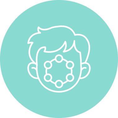 yüz tarama web simgesi vektör çizimi