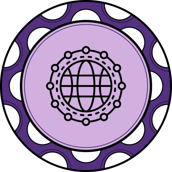 Yörüngedeki düğümlere sahip küresel ağ dünya simgesi