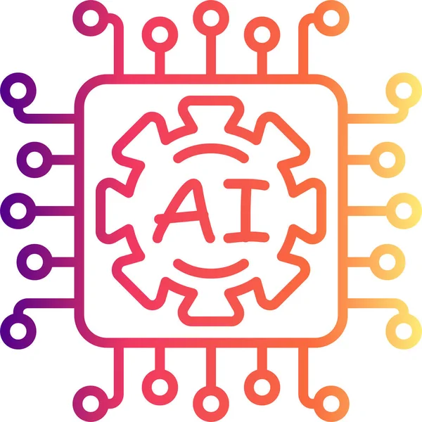 Yapay zeka satırı simgesi, vektör çizim