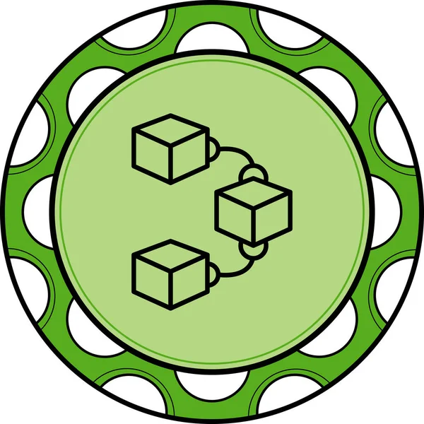 Blockchain simgesi, basit düz resimleme