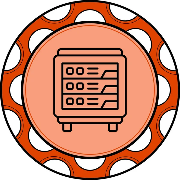 Sunucu Rack Simgesi, basit vektör illüstrasyonu       