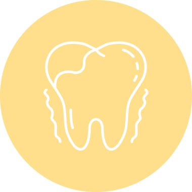 Diş pianlarını gösteren minimalist grafik simgesi, diş hekimliği uygulaması veya diş sağlığı kliniği web sayfaları için uygundur.