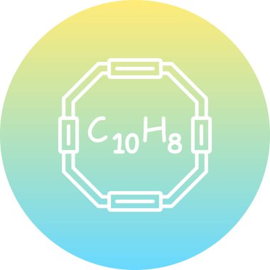 Chemical structure of Naphthalene molecule, web simple icon