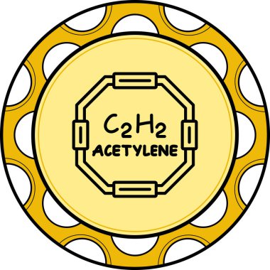 Chemical structure of acetylene molecule with formula