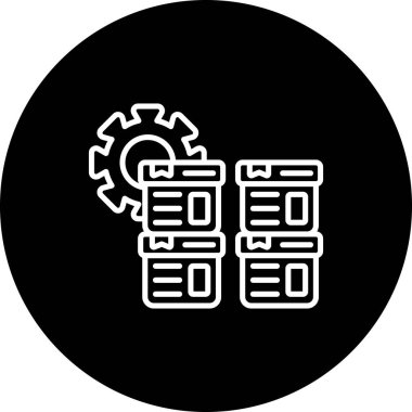 Envanter Yönetimi simgesi basit düz illüstrasyon