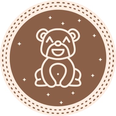 Mutlu gülen ayı. Uygulamalar için yaratıcı simge