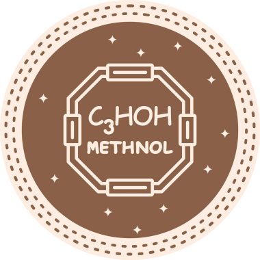 Metanol molekülünün kimyasal yapısı, basit web simgesi