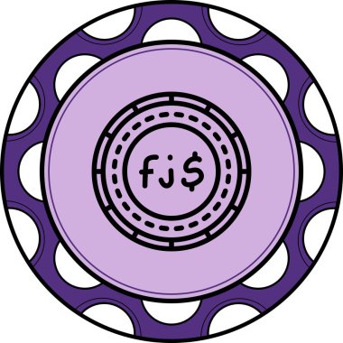 Fiji Coin Parlak Modern Yaratıcı Sanat Düzeni