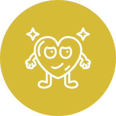 Yuvarlanan Gözlü Kalp Modern Dengeli Damgalama Vektörü Sembolü