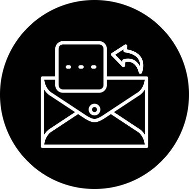 E- posta satırı simgesi, beyaz arkaplan üzerine basit illüstrasyon