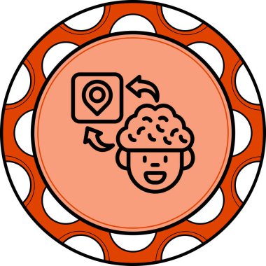 Brain Location Minimal Flat Creative Graphic Design