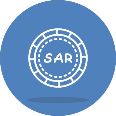 Suudi para birimi simgesi, basit düz resimleme