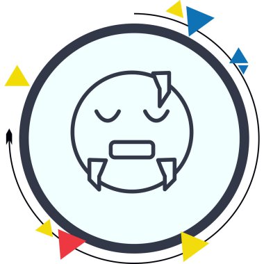 Çizgi film karalama simgesi web işareti, beyaz arkaplanda izole edilmiş emoji simgesi