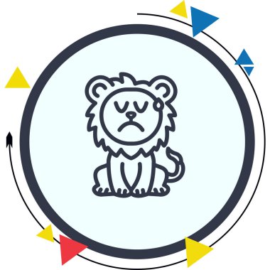 Aslan Hayal Kırıklığı Dengeli Profesyonel Damgalama Grafik Sembolü