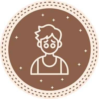 erkek avatar simgesi, vektör illüstrasyonu basit tasarım