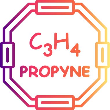 Propyne molekülünün kimyasal yapısı, basit web simgesi
