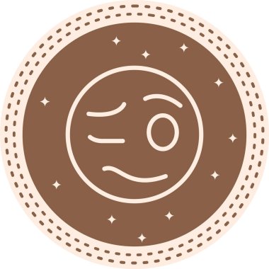 Çizgi film karalama simgesi web işareti, beyaz arkaplanda izole edilmiş emoji simgesi