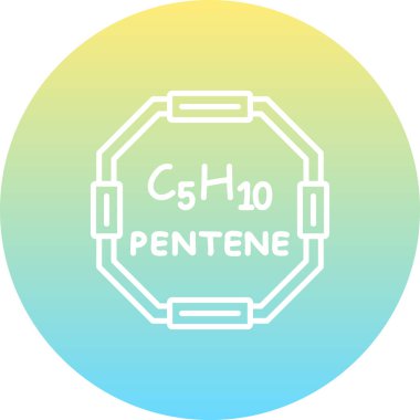Pentene molekülünün kimyasal yapısı, basit web simgesi