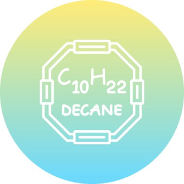 Decane molekülünün kimyasal yapısı, basit web simgesi