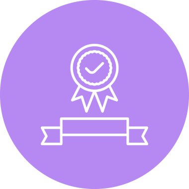 Sertifika Rozet Satırı Simgesi, Beyaz Arkaplanda Basit Görüntü 