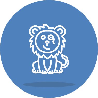 Tek Aslan Yüksek Kaliteli Özel Vektör Tasarımı