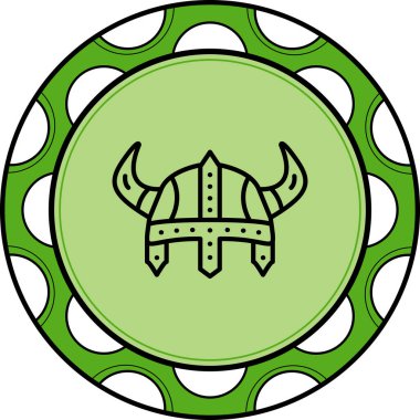 Viking Miğferi basit düz bir illüstrasyon