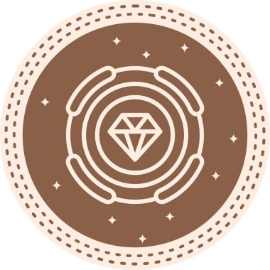 Elmas Çizgisi Simgesi, Beyaz Arkaplanda İzole Edilmiş Basit Resimler