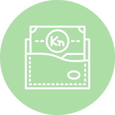 Hırvatistan Cüzdan Hattı Simgesi Beyaz Arkaplanda İzole Edildi