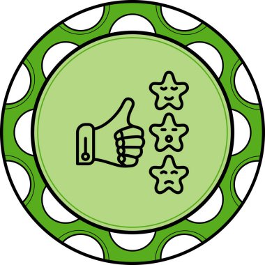 Çağdaş Satır Simgesi Derecelendirme Düğmesi, Beyaz Arkaplanda İzole Edildi  