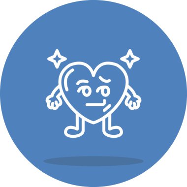 Sırıtma Kalbi Asgari Düz Vektör İllüstrasyonu