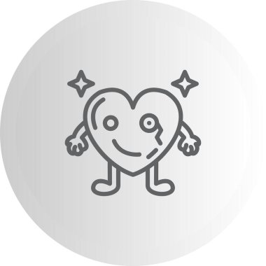 Tek Göz Kalbi Rafine Edilmiş Zarif Vektör Sanat Nesnesi