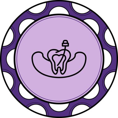 Diş pianlarını gösteren minimalist grafik simgesi, diş hekimliği uygulaması veya diş sağlığı kliniği web sayfaları için uygundur.