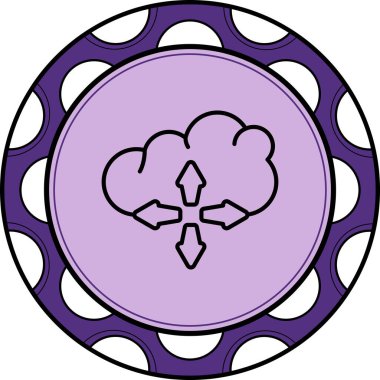 Bulut Ölçeklenebilirliği Yüksek Çözünürlüklü Düz Tasarım Sembolü