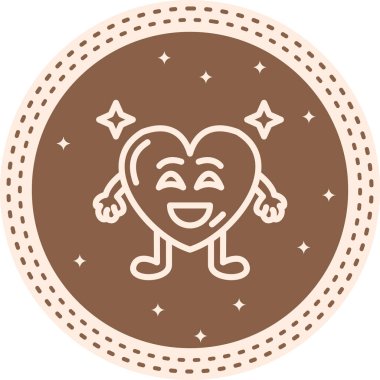 Mutlu Kalp Zarif Çağdaş Dijital Grafik Özelliği