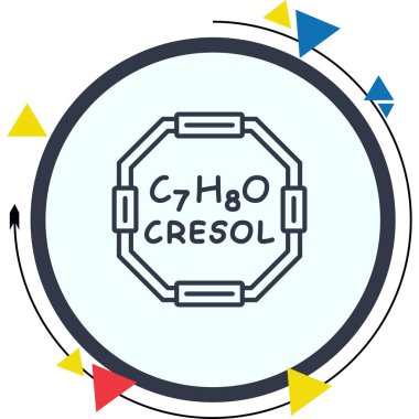 Cresol molekülünün kimyasal yapısı, basit web simgesi