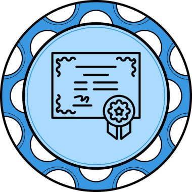 Sertifika Satırı Simgesi, Beyaz Arkaplanda Basit Resimler 