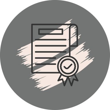 Sertifika Satırı Simgesi, Beyaz Arkaplanda Basit Resimler 