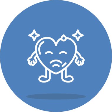 Utanmış Kalp Yüksek Çözünürlüklü Düz Tasarım Sembolü