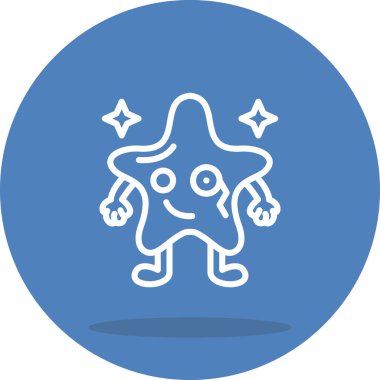 Yıldız Şeklinde Emoji Çizgisi Simgesi, Beyaz Arkaplanda İzole Edilmiş Basit Resimler