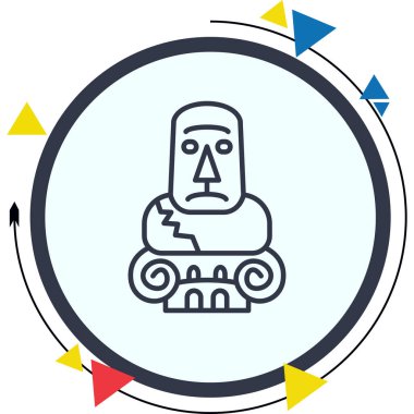 Moai Satır Simgesi Basit Görüntü Beyaz Arkaplanda İzole Edildi