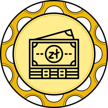 Polonya Zloti Notları Eşsiz Web Grafik Çizimi