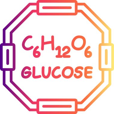 Glikoz molekülünün kimyasal yapısı, basit web simgesi