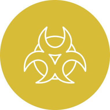 Dairesel tasarımda biyolojik tehlike uyarısı tasvir eden sembol.