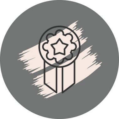 Rozet simgesi, vektör illüstrasyonu basit tasarım