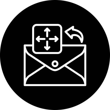 E- posta satırı simgesi, beyaz arkaplan üzerine basit illüstrasyon