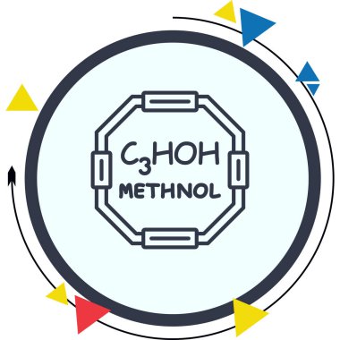 Metanol molekülünün kimyasal yapısı, basit web simgesi