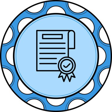 Sertifika Satırı Simgesi, Beyaz Arkaplanda Basit Resimler 