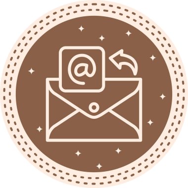 E- posta satırı simgesi, beyaz arkaplan üzerine basit illüstrasyon