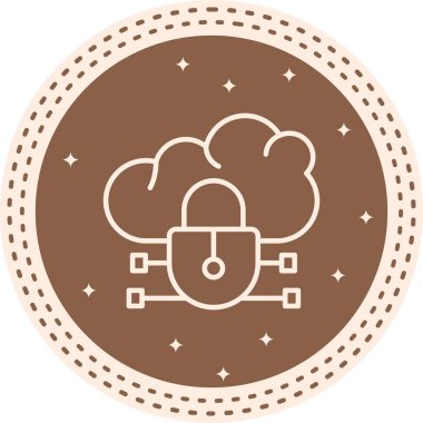 Bulut Şifreleme Eşsiz Düz Dijital Tasarım Nesnesi